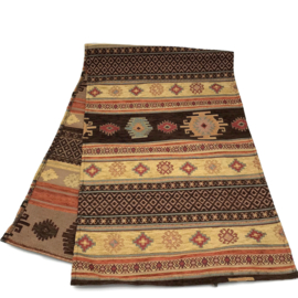 Esperanza Deseo ® tafelloper - Oker geel en bruin - Aztec  ± 45x140cm