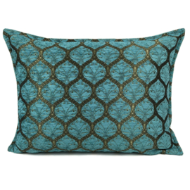 Esperanza Deseo ® kussen - Honingraat turquoise (goud patroon) ± 50x70cm (stofcode CTG)