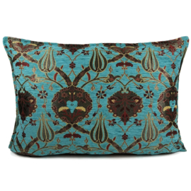 Esperanza Deseo ® kussen - Flowers - turquoise ± 50x70cm (stofcode CTB)