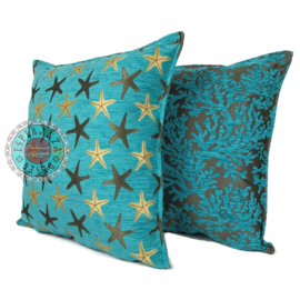 Esperanza Deseo ® kussen - Starfish - turquoise ± 45x45cm