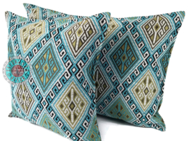 Esperanza Deseo ® kussen - Kelim turquoise ± 45x45cm