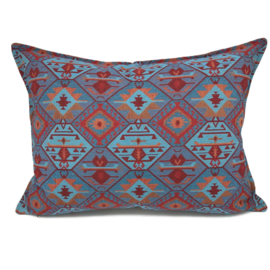 Esperanza Deseo ® kussen - Tribal, turquoise rood oranje lavendelblauw ± 50x70cm