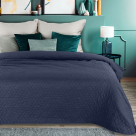 Gevoelig voor Verenigen Uitreiken Bedsprei - donkerblauw 220x240cm incl. 2 kussenhoezen 40x40cm | Luxe  bedspreien & plaids | Esperanza Deseo ®