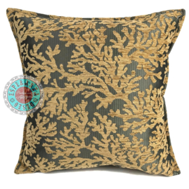 Oker geel kussen - (Koraal) takken ± 45x45cm