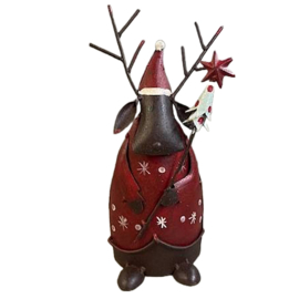 Metalen kerst decoratie "Rudolf" maat S 19x7x24cm