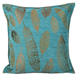 Esperanza Deseo ® kussen - Boho Feathers  turquoise ± 45x45cm