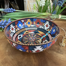 Metalen schaaltje (M) "Aztec"  9.5x9.5x3.4 cm