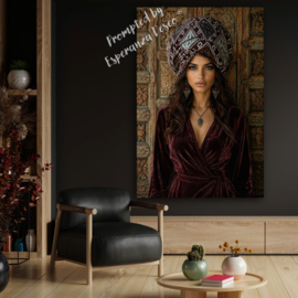 Wall-Art - Canvasdoek "Bohemian girl kelim turban" kies de gewenste maat in het pop-up menu - prijs vanaf: