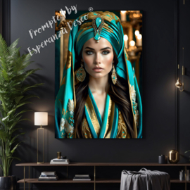 Canvasdoek "Turquoise en goud" kies de gewenste maat in het pop-up menu - prijs vanaf: