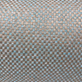 Esperanza Deseo ® kussen - Linnen meubelstof met grote lus - Taupe met licht turquoise ± 45x45cm