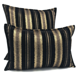 Esperanza Deseo ® kussen - Zwart met goud, Luxury stripe ± 30x45cm