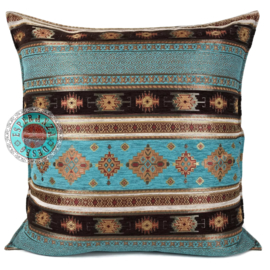 Esperanza Deseo ® kussen - Little Peru turquoise ± 60x60cm