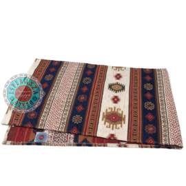 Esperanza Deseo ® tafelloper - Aztec blauw met ivoor ± 45x200cm