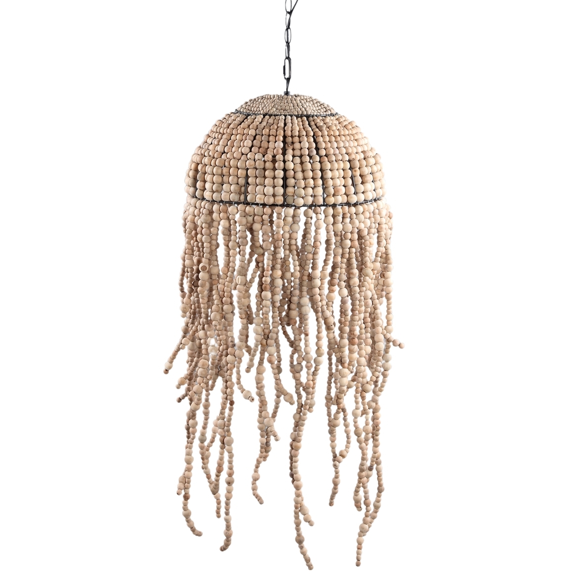 PTMD hanglamp Doritty houten kralen naturel 99 cm
