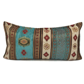 Esperanza Deseo ® kussen - Aztec, turquoise en crème ± 30x60cm