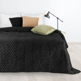 Bedsprei - zwart fluweel met prachtig patroon 220x240cm