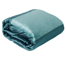 Bedsprei - petrol groen en jade velvet 220x240cm