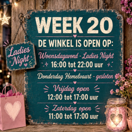 Openingstijden winkel week 20 - 2026
