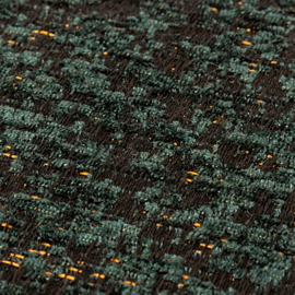 Kussenhoes Chenille met bies - Emerald groen met oranje stiksels -50x50cm