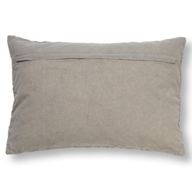Set van twee licht grijze kussens met geborduurde patroon 40x60cm