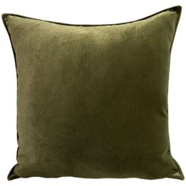 Velvet olijf groen kussen ± 45x45cm