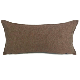 Esperanza Deseo ® kussen - Linnen meubelstof met fijne lus - Brons met koraal ± 30x60cm