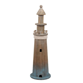 Decoratieve houten vuurtoren 42cm hoog