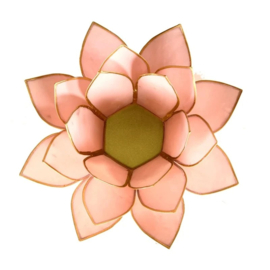 Lotus sfeerlicht zalmroze goudrand 13,5 cm