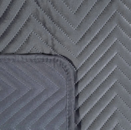 Bedsprei - Antraciet grijs - grafiet fluweel met visgraat motief 230x260cm
