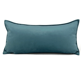 Esperanza Deseo ® kussen - Velvet, Petrol groen passend bij veren/bladeren kussen ± 30x60cm