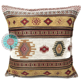 Oker geel kussen - Aztec ± 45x45cm