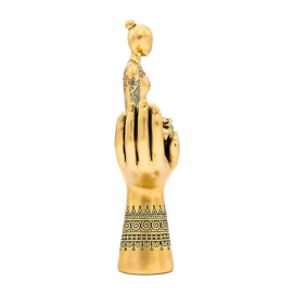 Deco goudkleurig Yoga meditatie handen staand 11,9 x 6 x 22,6 cm