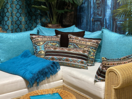 Esperanza Deseo ® kussen - Maya - turquoise ± 30x60cm