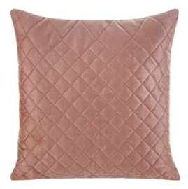 Bedsprei + kussenhoes 40x40cm - oud roze fluweel 170x210cm (voor 1 persoon of camper-caravan bed)