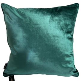 Velvet kussenhoes - petrol groen, teal - zeer luxe, stevige meubelstof - 55x55cm
