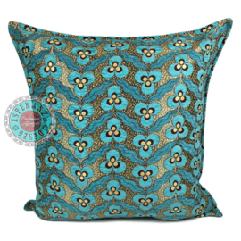 Esperanza Deseo ® kussen - Pansy flowers turquoise ± 60x60cm