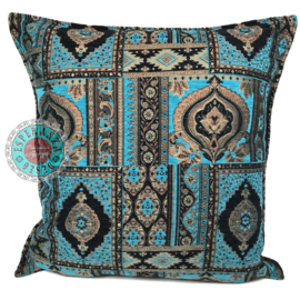 Esperanza Deseo ® vloer/lounge kussen - Oriënt kelim turquoise ± 70x70cm