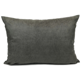 Leatherlook kussen in de kleur donker grijs ± 50x70cm