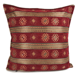 Rood kussen - Peru stripes ± 45x45cm