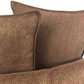 Esperanza Deseo ® kussen - Linnen meubelstof met grote lus - Brons met koraal ± 45x45cm