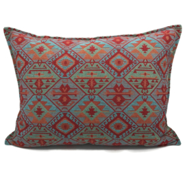 Esperanza Deseo ® kussen - Tribal, turquoise rood oranje mintgroen ± 50x70cm