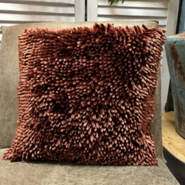 Knuffel kussen - warm oranje ± 40x40cm (incl. vulling)