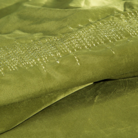 Bedsprei - olijf groen velvet 220x240cm