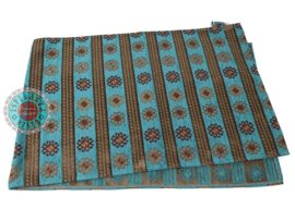 Esperanza Deseo ® tafelloper - Turquoise Peru stripes ±45x140cm
