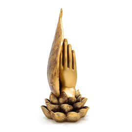 Deco goudkleurig - Biddende handen 15 x 11,5 x 26 cm