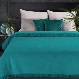 bedsprei - plaid donker turquoise 220x240cm