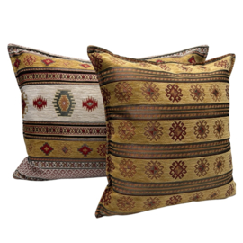 Kussen Aztec Oker & Ivoor ± 50x70 cm