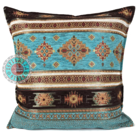 Esperanza Deseo ® kussen - Little Peru turquoise ± 45x45cm