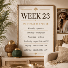 Openingstijden winkel week 23 - 2026 (01-06 t/m 07-06)