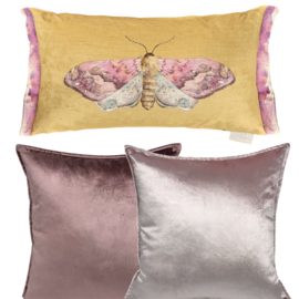 Klein kussenhoesje - Aquarel vlinder - goud en roze tinten - 30x50cm